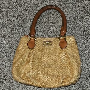 Elegant Nylon And Leather Handbag